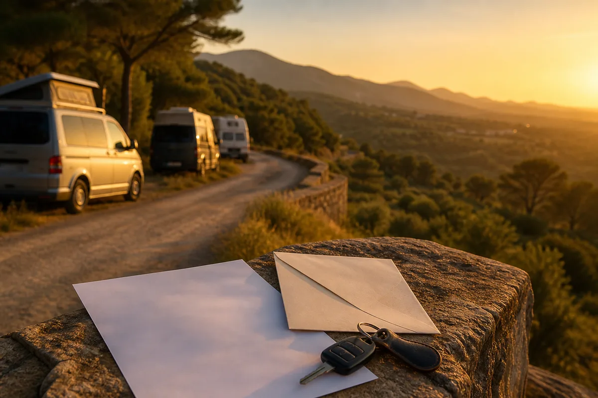 Lettre de résiliation et enveloppe posées à côté d&rsquo;un jeu de clés de voiture